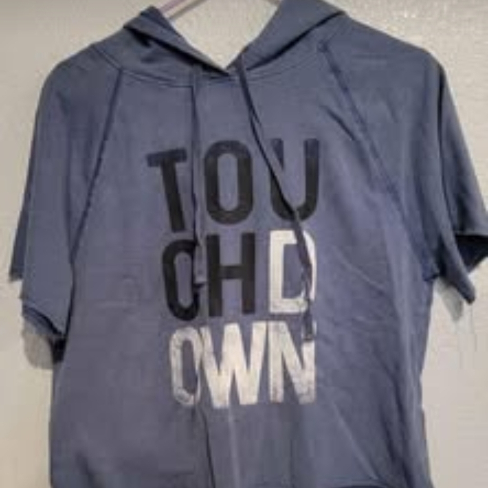 Womans Blue Hoodie with Graphic Print